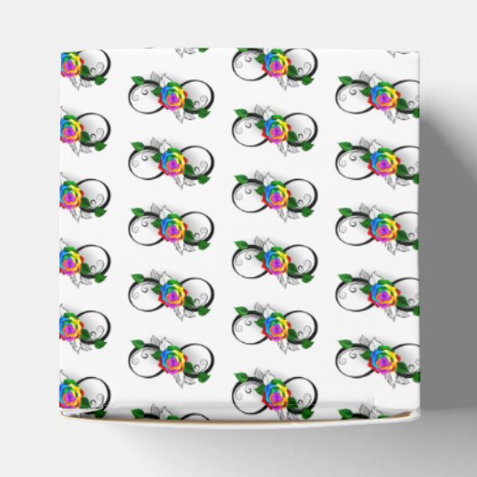 Infiniteitssymbool met regenboogRoos Bedankdoosjes (Bovenkant)