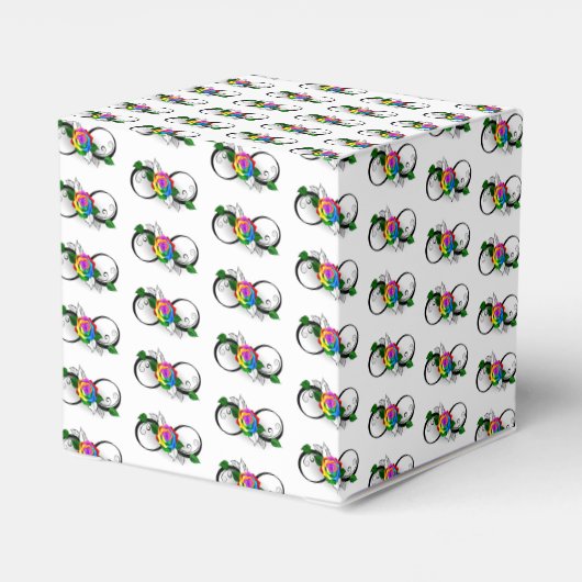 Infiniteitssymbool met regenboogRoos Bedankdoosjes (Achterkant)