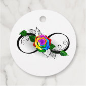 Infiniteitssymbool met regenboogRoos Bedankjes Labels (Achterkant)
