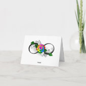 Infiniteitssymbool met regenboogRoos Bedankkaart (Achterkant)