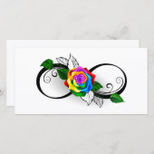 Infiniteitssymbool met regenboogRoos Bedankkaart (Voorkant / Achterkant)