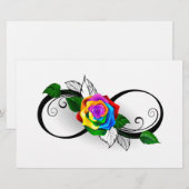 Infiniteitssymbool met regenboogRoos Briefpapier (Voorkant / Achterkant)
