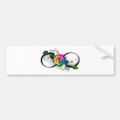 Infiniteitssymbool met regenboogRoos Bumpersticker (Voorkant)