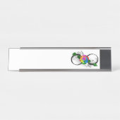 Infiniteitssymbool met regenboogRoos Bureau Naambordje (Voorkant)
