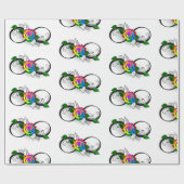 Infiniteitssymbool met regenboogRoos Cadeaupapier (Vlak)
