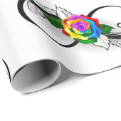 Infiniteitssymbool met regenboogRoos Cadeaupapier (Rol Hoek)