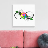 Infiniteitssymbool met regenboogRoos Canvas Afdruk (Insitu (Woonkamer))