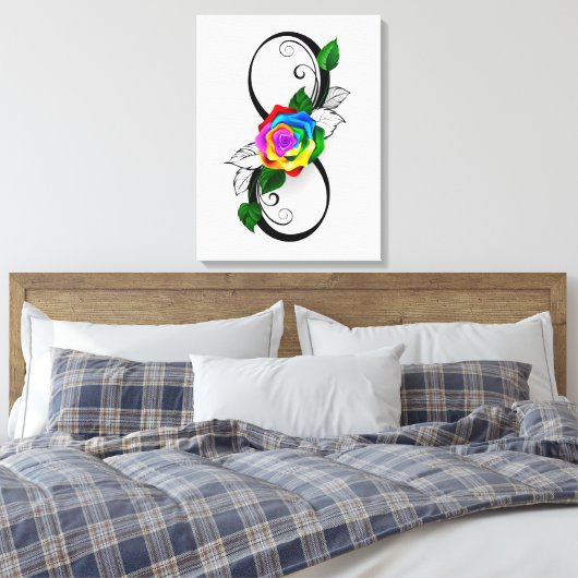 Infiniteitssymbool met regenboogRoos Canvas Afdruk (Insitu (Slaapkamer))