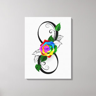Infiniteitssymbool met regenboogRoos Canvas Afdruk