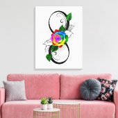 Infiniteitssymbool met regenboogRoos Canvas Afdruk (Insitu (Woonkamer))