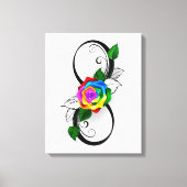 Infiniteitssymbool met regenboogRoos Canvas Afdruk (Voorkant)