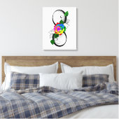 Infiniteitssymbool met regenboogRoos Canvas Afdruk (Insitu (Slaapkamer))