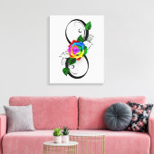 Infiniteitssymbool met regenboogRoos Canvas Afdruk (Insitu (Woonkamer))