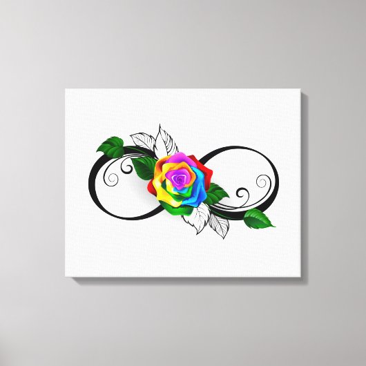 Infiniteitssymbool met regenboogRoos Canvas Afdruk (Voorkant)