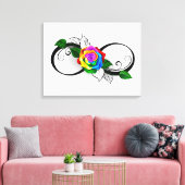 Infiniteitssymbool met regenboogRoos Canvas Afdruk (Insitu (Woonkamer))