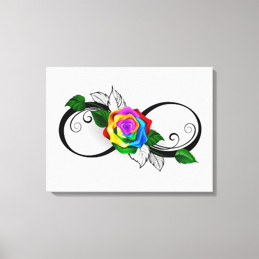 Infiniteitssymbool met regenboogRoos Canvas Afdruk (Voorkant)