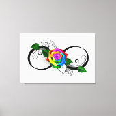 Infiniteitssymbool met regenboogRoos Canvas Afdruk (Voorkant)