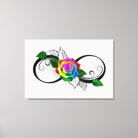 Infiniteitssymbool met regenboogRoos Canvas Afdruk (Voorkant)