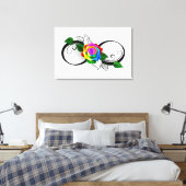 Infiniteitssymbool met regenboogRoos Canvas Afdruk (Insitu (Slaapkamer))