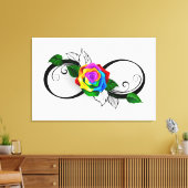 Infiniteitssymbool met regenboogRoos Canvas Afdruk (Insitu (Woonkamer))