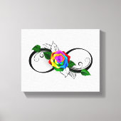 Infiniteitssymbool met regenboogRoos Canvas Afdruk (Voorkant)
