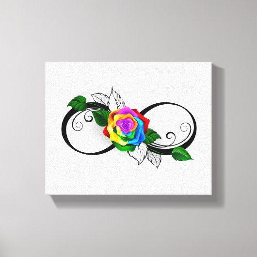 Infiniteitssymbool met regenboogRoos Canvas Afdruk (Voorkant)