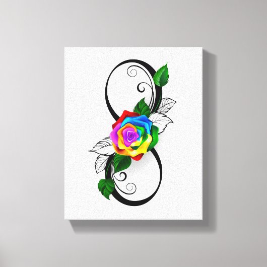 Infiniteitssymbool met regenboogRoos Canvas Afdruk (Voorkant)