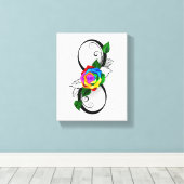 Infiniteitssymbool met regenboogRoos Canvas Afdruk (Insitu (Houten vloer))