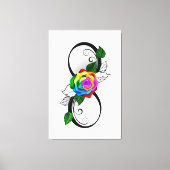 Infiniteitssymbool met regenboogRoos Canvas Afdruk (Voorkant)