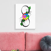 Infiniteitssymbool met regenboogRoos Canvas Afdruk (Insitu (Woonkamer))