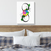 Infiniteitssymbool met regenboogRoos Canvas Afdruk (Insitu (Slaapkamer))