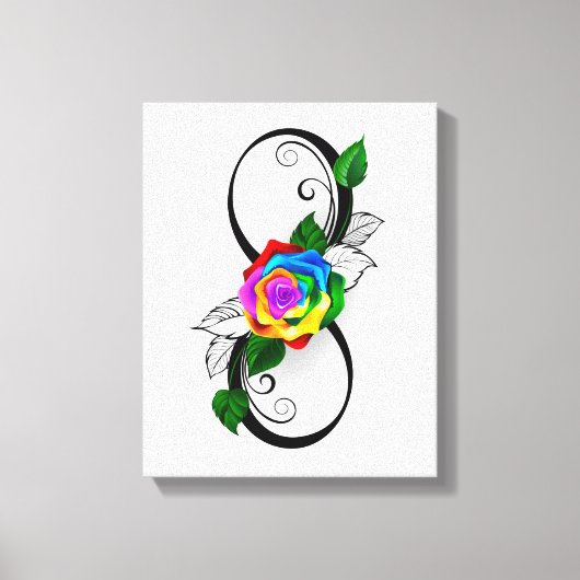 Infiniteitssymbool met regenboogRoos Canvas Afdruk (Voorkant)