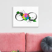 Infiniteitssymbool met regenboogRoos Canvas Afdruk (Insitu (Woonkamer))