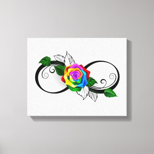Infiniteitssymbool met regenboogRoos Canvas Afdruk (Voorkant)