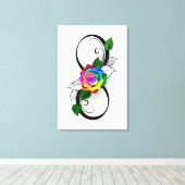 Infiniteitssymbool met regenboogRoos Canvas Afdruk (Insitu (Houten vloer))