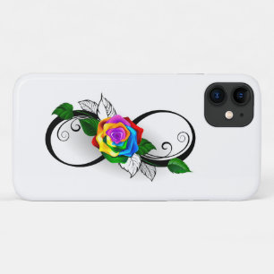 Infiniteitssymbool met regenboogRoos Case-Mate iPhone Case