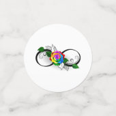 Infiniteitssymbool met regenboogRoos Confetti (Kleine voorkant)