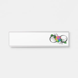 Infiniteitssymbool met regenboogRoos Deurbordje