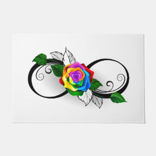 Infiniteitssymbool met regenboogRoos Deurmat