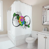 Infiniteitssymbool met regenboogRoos Douchegordijn (In situ)