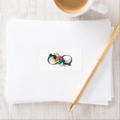 Infiniteitssymbool met regenboogRoos Etiket (Insitu)