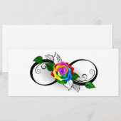 Infiniteitssymbool met regenboogRoos Feestdagenkaart (Voorkant / Achterkant)