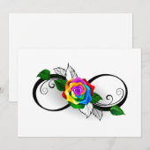 Infiniteitssymbool met regenboogRoos Feestdagenkaart (Voorkant / Achterkant)