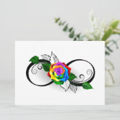 Infiniteitssymbool met regenboogRoos Feestdagenkaart (Staand voorkant)