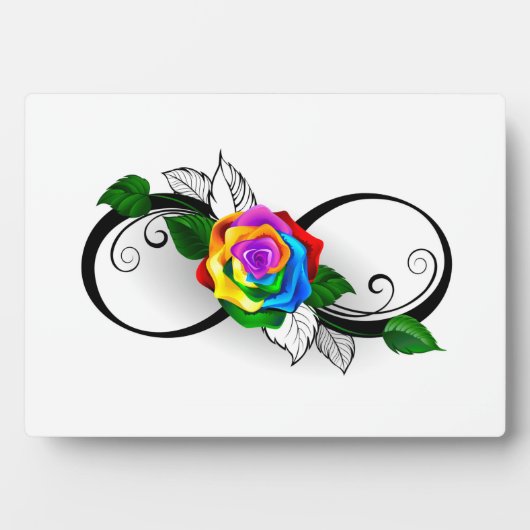 Infiniteitssymbool met regenboogRoos Fotoplaat (voorkant)