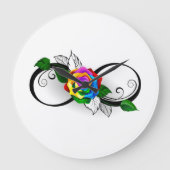 Infiniteitssymbool met regenboogRoos Grote Klok (Voorkant)