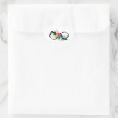 Infiniteitssymbool met regenboogRoos Hart Sticker (Tas)