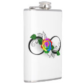 Infiniteitssymbool met regenboogRoos Heupfles (Rechts)