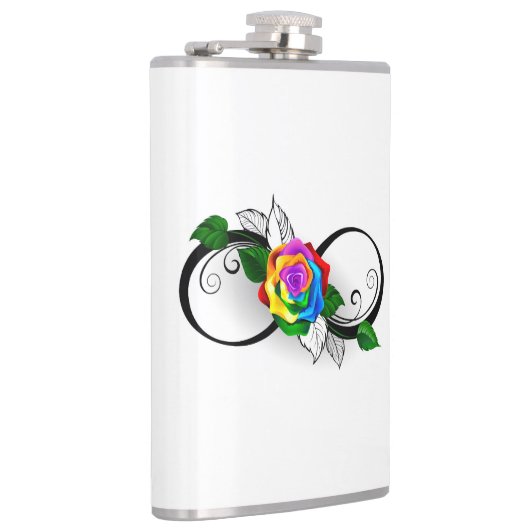 Infiniteitssymbool met regenboogRoos Heupfles (Rechts)