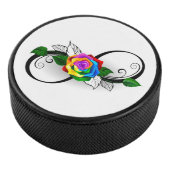 Infiniteitssymbool met regenboogRoos Hockey Puck (3/4)